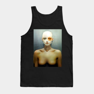 Calm Girl on Blue on a Dark Background Tank Top